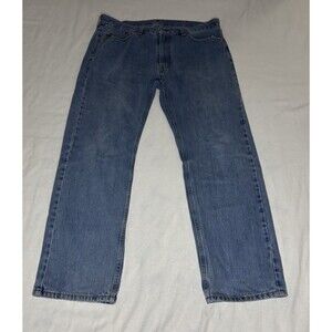 Levis Jeans Mens 38x34 Blue Straight Leg‎ 505 Regular Fit Denim Classic Zip Fly
